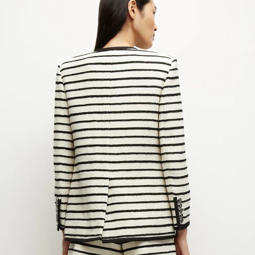 NWT Veronica Beard Foster Striped Dickey Jacket, Sz 4, 6 - Picture 4 of 15